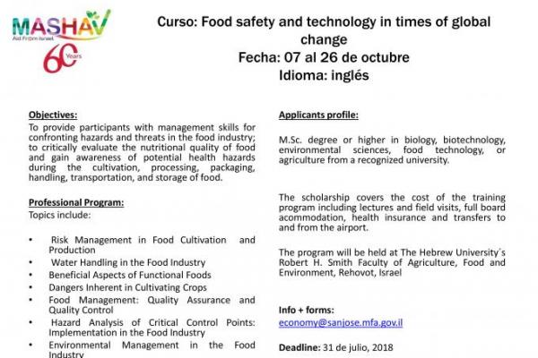 Curso: Food safety and technology in times of global change
